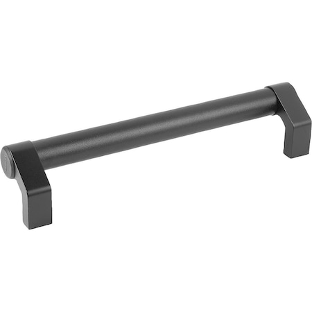 Kipp Tubular Handle Angled L=225 Aluminum, Black Powder, Comp:Thermoplastic, A=200, D=M08 K0132.2003